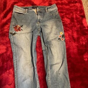 Talbots embroidered blue jeans